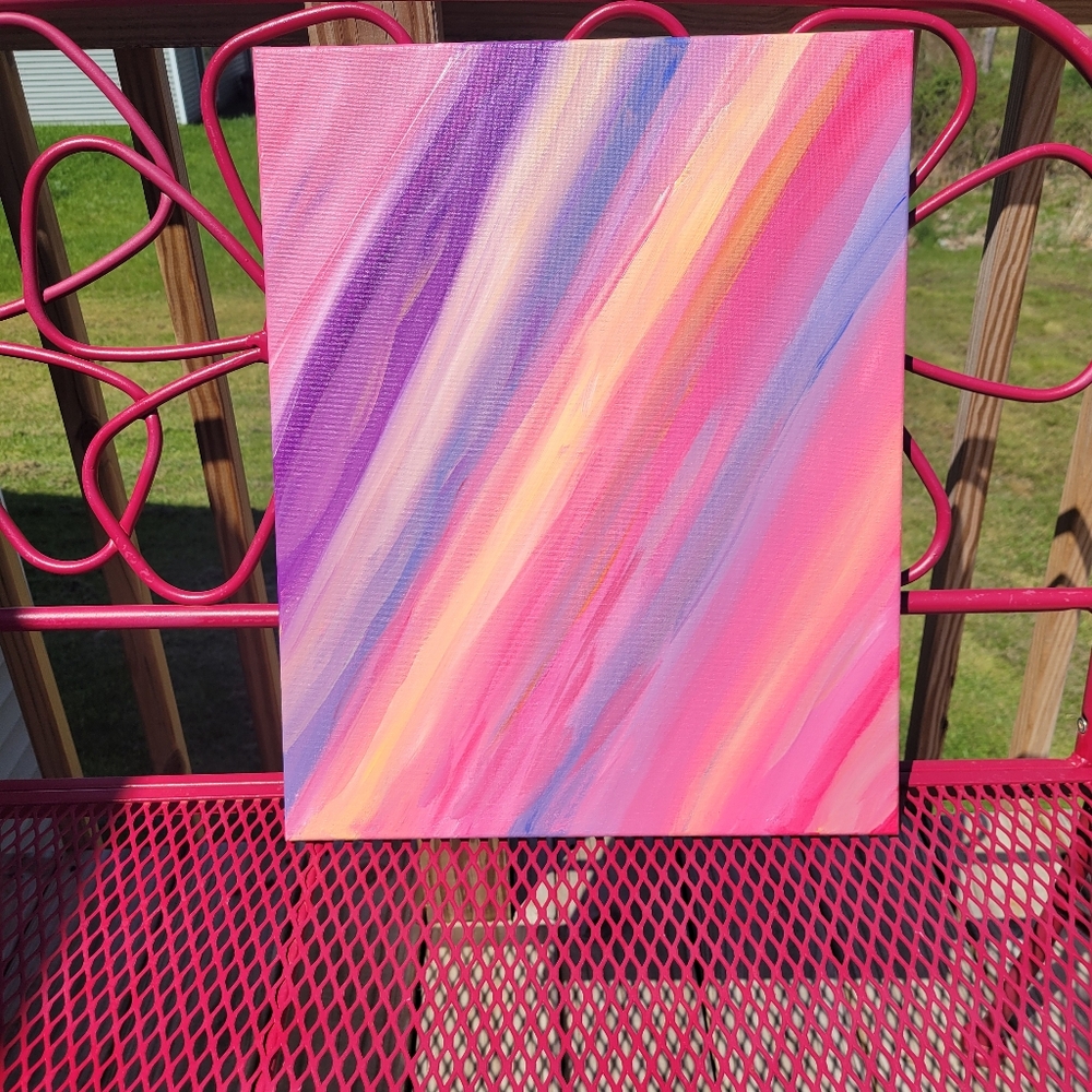 Abstract Pink and Purple Canvas Art